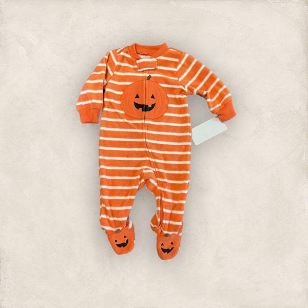 Baby Micro-fleece Pumpkin Footed Pajama