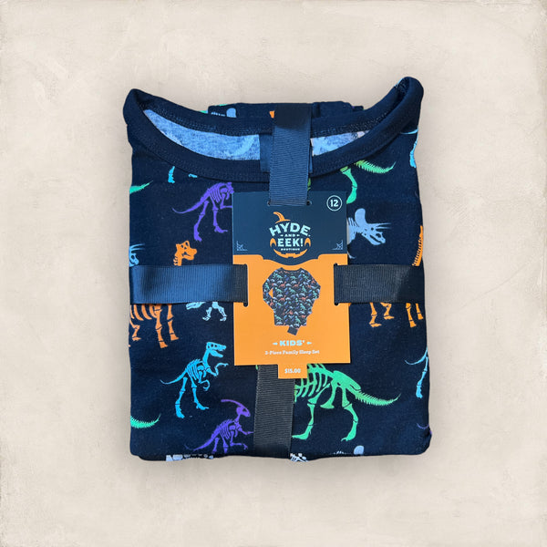 Kids 2 Piece Family Sleep Set-Skeleton Dinosaur