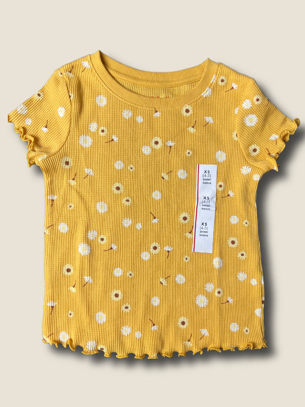 Girls' Cat & Jack Mini Waffle Knit Floral Shirt