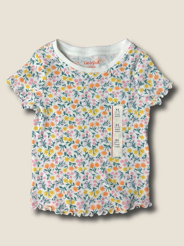 Girls' Cat & Jack Waffle Knit Multi Floral Shirt