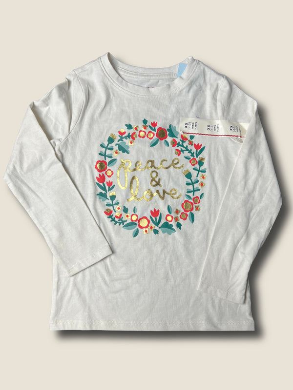 Girls' Cat & Jack Long Sleeves PEACE & LOVE Top