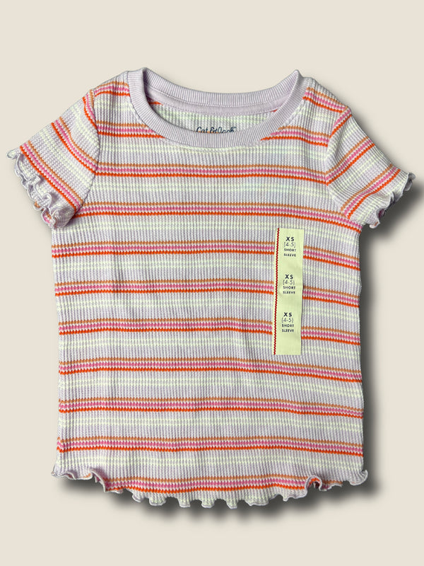 Girls' Cat & Jack Mini Waffle Knit Stripe Shirt