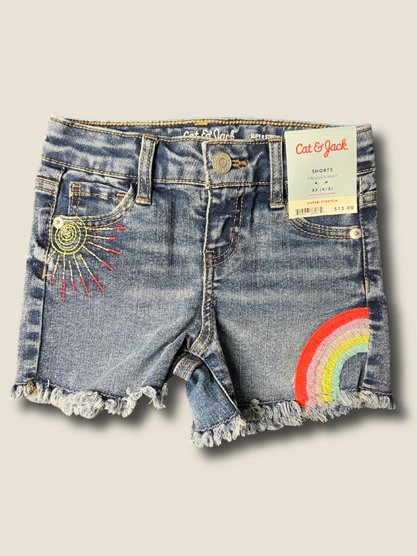 Girls' Cat and Jack Rainbow Jean Shorts